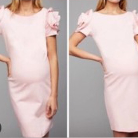Pietro Brunelli Pink Salisburgo Rose Ruffle Maternity Dress Size S Baby Shower - Picture 5 of 13